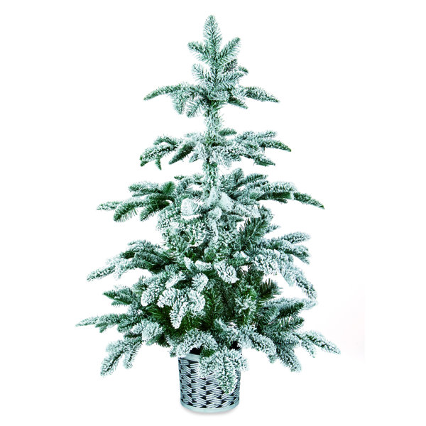 The Seasonal Aisle Snow 3ft Green Fir Artificial Christmas Tree with Stand Wayfair.co.uk